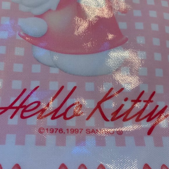 VINTAGE 1997 HELLO KITTY PLASTIC TOTE BAG - Picture 3 of 14